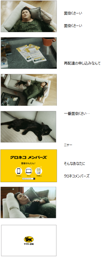 新TV-CM「めんどくさい」篇(15秒) ストーリーボード